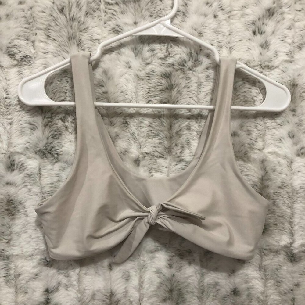 ZAFUL Gray Tie Front Knot Bikini Top Women's Size M Size 6